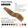 Picture of SUYYA Tape in Hair Extensions Human Hair 40g/pack 20pcs Straight Seamless Skin Weft Tape in Real Human Hair Extensions(16inch 8# Light Brown)