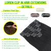 Picture of LORIEN Clip in Hair Extensions Real Human Hair, 24 Inch 120g, 1 Jet Black, Clip in 100% Brazilian Remy Human Hair Extensions 8pcs Per Set with 18 Clips Double Weft
