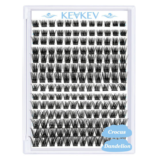 Picture of Lash Clusters 168 Pcs Cluster Lashes Eyelash Clusters DIY Cluster Eyelash Extensions Individual Lashes Thin Band & Soft(Crocus & Dandelion,D-mix)