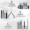 Picture of Keiby Citom Professional Stainless Steel Nail Clipper Travel & Grooming Kit Nail Tools Manicure & Pedicure Set of 18pcs with Luxurious Case (Black/White)