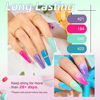 Picture of AZUREBEAUTY Dip Powder Nail Kit Starter, Spring Summer Bright Pastel Green Hot Pink Purple 4 Colors Dipping Powder Liquid Set with Base/Top Coat Activator for French Nail Art Manicure DIY Easter Gift