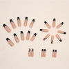 Picture of DANMANR Square Press on Nails Short Fake Nails French Acrylic Full Cover False Nails for Women and Girls 24PCS (Black French)