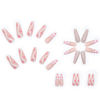Picture of DANMANR Long Press on Nails Square French Fake Nails Full Cover Nude Acrylic False Nails for Women and Girls 24PCS (Pink Shiny Coffin)