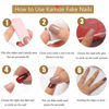 Picture of DANMANR Long Press on Nails Square French Fake Nails Full Cover Nude Acrylic False Nails for Women and Girls 24PCS (Pink Square)