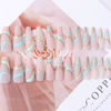 Picture of DANMANR Short Fake Nails Press on French Nails Tips Full Cover Acrylic Square False Nails Art for Women and Girls24PCS