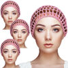 Picture of 4 Pieces Mesh Crochet Hair Net Rayon Knit Snood Hat Thick Short Women Hairnet Snoods Cover Ornament for Sleeping (Pink)