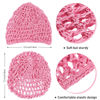 Picture of 4 Pieces Mesh Crochet Hair Net Rayon Knit Snood Hat Thick Short Women Hairnet Snoods Cover Ornament for Sleeping (Pink)
