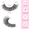Picture of Clear Band Eyelashes 15mm Cat Eye Lashes Natural Look Wispy False Eyelashes 3D Short Fluffy Strip Eye Lashes Pack by Geeneiya, 7 Pairs