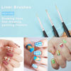 Picture of TEOYALL Nail Art Brushes, Nail Design Painting Brushes Builder Gel Brush Nail Dotting Tools Nail Fine Liner Brushes