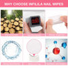 Picture of NXJ INFILILA Lint Free Nail Wipes 600PCS Absorbant No Lint Nail Wipes For Gel Nail Natural Wood Pulp Nail Polish Remover Pads for Professional Soak Off Gel Nail Polish remover & UN-DRY Gel Polish