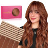 Picture of WENNALIFE Tape in Hair Extensions Human Hair, 40pcs 100g 16 inch Dark Auburn Copper Hair Extensions Real Human Hair Straight Tape in Extensions Invisible Human Hair Extensions Reusable Real Hair Exten