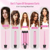 Picture of Waver Curling Iron Curling Wand - BESTOPE PRO 5 in 1 Curling Wand Set with 3 Barrel Hair Crimper for Women, Fast Heating Crimper Wand Curler in All Hair Type, Women Gifts - Pink