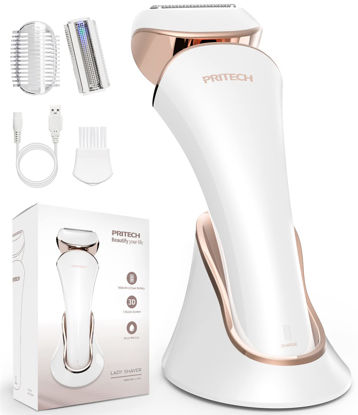 Picture of PRITECH Electric Shaver for Women - Cordless Ladies Shaver, Lady Razor for Legs, Arm, Underarms, Bikini, USB Rechargeable Razor Wet & Dry Waterproof Razor for Woman