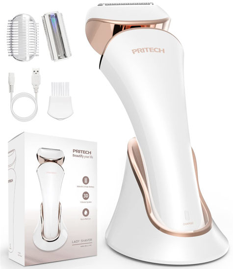 Picture of PRITECH Electric Shaver for Women - Cordless Ladies Shaver, Lady Razor for Legs, Arm, Underarms, Bikini, USB Rechargeable Razor Wet & Dry Waterproof Razor for Woman