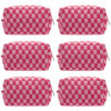 Picture of PAZIMIIK Checkered Makeup Bag for Purse Portable Zipper Make Up Pouch Small Cosmetic Case for Travel Accessories (6PCS Hotpink)
