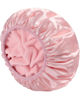 Picture of YIZIJIZI Terry Lined Shower Cap,Triple Layer Large Cap for Women,Shower Cap Reusable Waterproof,Long Thick Hair(Pink)