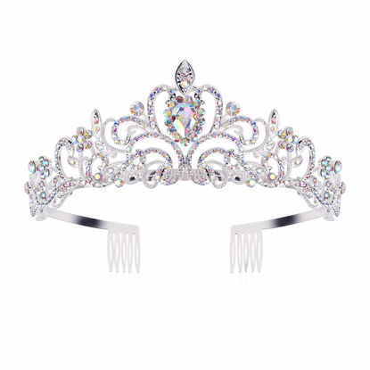 Picture of Didder Crystal AB Rhinestones Tiaras and Crowns for Women Headband Princess Elegant The Crowns for Women Tiaras and Crowns for Women with Comb Birthday Crowns for Women Tiaras for girls