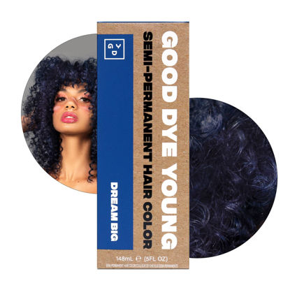 Picture of Good Dye Young Semi-Permanent Hair Color, Vegan and Cruelty-Free Blue Hair Dye, Last up to 24 Washes, Non-Damaging Conditioning Hair Color (5FL OZ, Dream Big)