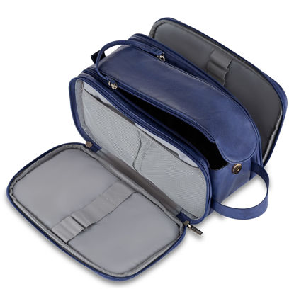 Picture of Elviros Toiletry Bag for Men, Large Travel Shaving Dopp Kit Water-resistant Bathroom Toiletries Organizer PU Leather Cosmetic Bags