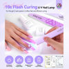 Picture of SAVILAND Handheld U V Light for Nails: 3W Portable Mini UV Light for Gel Nail Sticker LED Gel X Nail Lamp Gel Polish 180mAh Rechargeable Flashlight Type-c Gel X Nail Dryer Home DIY Nail Art Self Use