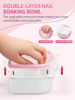 Picture of Nail Soaking Bowl, 2PCS Soak Off Gel Polish Dip Powder Remover Manicure Bowl with Triangle Cuticle Peeler and Stainless Steel Cuticle Pusher Nail Art Tool (Pink)