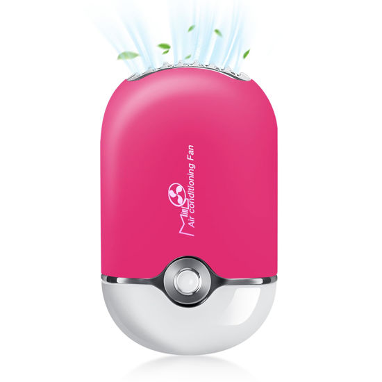 Picture of mlogiroa Lash Fan Mini Portable Eyelash Fan Handheld Lash Fan for Eyelash Extensions Rechargeable USB C Eyelash Air Cooling Blower Fan with Built in Sponge Lash Extension Application(Red)