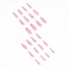 Picture of DANMANR Long Press on Nails Square French Fake Nails Full Cover Nude Acrylic False Nails for Women and Girls 24PCS (Pink Swirl)