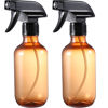 Picture of GearTrust Plastic Spray Bottles Small, Mister Squirt Bottle 2 Pack, 10.1 oz Amber Refillable Empty Water Spray Bottles with Adjustable Mist/Stream for Hair, Plant, Pet, Cleaning, Cooking