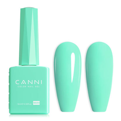 Picture of CANNI Pastel Green Gel Nail Polish, 1Pcs Sage Light Green Gel Polish Lime Mint Green Color Nail Polish Gel High Gloss Soak Off U V Gel Nail French Nail Manicure Salon DIY