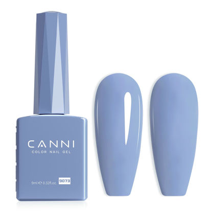 Picture of CANNI Blue Gel Nail Polish, 1Pcs Light Blue Gel Polish Pastel Baby Blue Color Nail Polish Gel High Gloss Soak Off U V Gel Nail French Nail Manicure Salon DIY