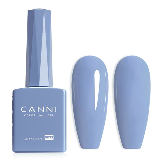 Picture of CANNI Blue Gel Nail Polish, 1Pcs Light Blue Gel Polish Pastel Baby Blue Color Nail Polish Gel High Gloss Soak Off U V Gel Nail French Nail Manicure Salon DIY