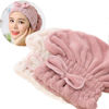 Picture of Jseng 2PC Microfiber Hair Drying Caps, Extrame Soft & Ultra Absorbent, Fast Drying Hair Turban Wrap Towels Thick Fluffy Shower Cap for Girls and Women