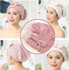 Picture of Jseng 2PC Microfiber Hair Drying Caps, Extrame Soft & Ultra Absorbent, Fast Drying Hair Turban Wrap Towels Thick Fluffy Shower Cap for Girls and Women