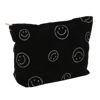 Picture of Cosmetic Bags for Women - Corduroy Cosmetic Bag Aesthetic Women Handbags Purses Smile Dots Makeup Organizer Storage Makeup Bag Girls Case Bags (Black)