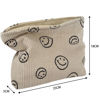Picture of Cosmetic Bags for Women - Corduroy Cosmetic Bag Aesthetic Women Handbags Purses Smile Dots Makeup Organizer Storage Makeup Bag Girls Case Bags (Black)