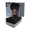 Picture of AFRIKI African Net Sponge, African Exfoliating Sponge, Black Owned, Exfoliating Washcloth, Body Exfoliator for Bath and Shower, Back Scrubber, Dead Skin Remover (Black, Grey, 1 Count (Pack of 2))