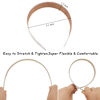 Picture of Wecoe 10 Pack White Headband 1.3 Inch Wide Satin Headbands Women Non Slip Fashion Plain Head Bands Solid Hair Bands DIY Holiday Hair Accessories for Women Girls Diademas Para Mujer