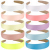 Picture of Wecoe Headbands, 10 Pack Satin Headbands Women 1.3 Inch Wide Non Slip Fashion Headbands, Hair Bands for Girls DIY Short Hair Accessories, Plain Headbands in White, Pink, Purple, Blue, Colorful