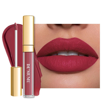 Picture of DE'MUMU Red Lipstick For Women, Color Stay Long Lasting Lipstick Smudgeproof Liquid Lipsticks, Cruelty Free Lip Color (DM16 Danger Kiss)