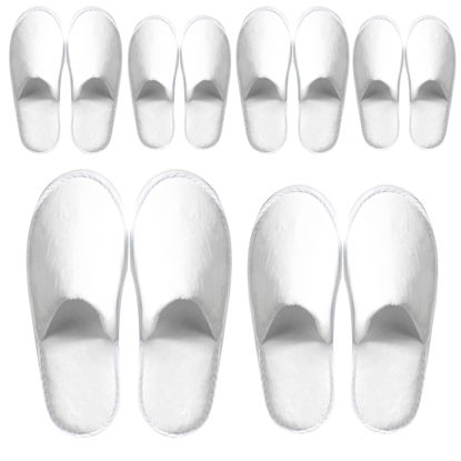 Picture of OSTADARRA 6 Pairs Spa Slippers, Non Slip Disposable Slippers For Guest, Washable Reusable, Which Can Be Used As Women Men, House, Indoor, Bathroom, Bedroom, Hotel, Bride Slippers (2 sizes)