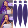 Picture of Purple Braiding Hair Pre Stretched Kanekalon Human Braiding Hair By Leticia