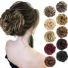 Picture of MORICA 1PCS Messy Hair Bun Hair Scrunchies Extension Curly Wavy Messy Synthetic Chignon for Women (Dark Brown & Ash Blonde)