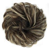 Picture of MORICA 1PCS Messy Hair Bun Hair Scrunchies Extension Curly Wavy Messy Synthetic Chignon for Women (Dark Brown & Ash Blonde)