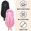 Picture of 2Pcs Bonnets for Black Women Braid Bonnet, Large Long Satin Bonnet for Braids, Silk Bonnet with Stretchy Tie Band Sleep Cap Hair (2Pcs-Black&Pink)