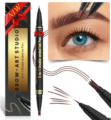 Picture of iMethod Microblading Eyebrow Pencil - Eyebrow Pen 2-in-1 Dual-Ended Brow Pencil with 3 Fork-Tip Applicator & Precise Brush-Tip Creates Natural-Looking Brows, Stay on All Day, Reddish Brown