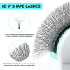 Picture of VAVALASH 6D W Shape Eyelash Extension 6D Premade Fans 0.07 C Curl Volume Lash Extensions Easy Fanning False Lashes Matte Black Volume Premade Cluster W Lashes(W Shaped-6D-0.07-C-15mm）