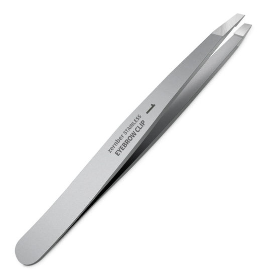 Picture of ZERNBER Eyebrow Hair Removal Tweezers, Slant Tweezer Handmade Professional Eyebrow Facial & Hair Remover No Gaps Stainless Steel