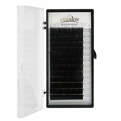 Picture of Lashview 0.20mm Ellipse Flat False Eyelash Extensions Extremely Soft Application-friendly Lashes C Curl 13mm