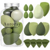 Picture of 14 Pcs Makeup Sponge Set, Beauty Sponges Blender with 4 Pcs Powder Puff and 4 Pcs Mini Make up Sponges St. Patrick's Day Gift for Liquid,Foundation,Powder,Concealer,Cream (Green)