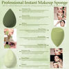 Picture of 14 Pcs Makeup Sponge Set, Beauty Sponges Blender with 4 Pcs Powder Puff and 4 Pcs Mini Make up Sponges St. Patrick's Day Gift for Liquid,Foundation,Powder,Concealer,Cream (Green)